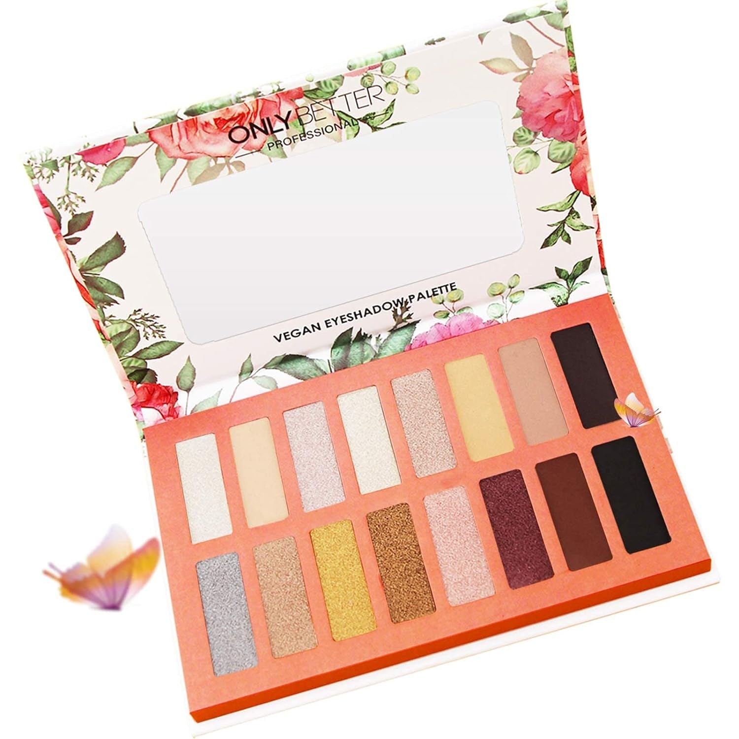 Vegan Nude Eyeshadow Palette - 16 Organic Shades with High Pigment and Long-Lasting Shimmer