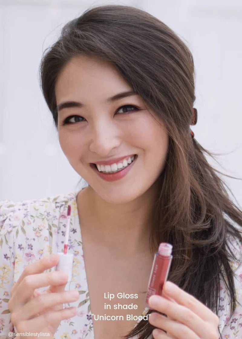 Lip Gloss & Lip Oil Set - Clear & Colored Shades, Featuring Lucky (Champagne Glitter) - Ultimate Lip Makeup & Plumper Gloss