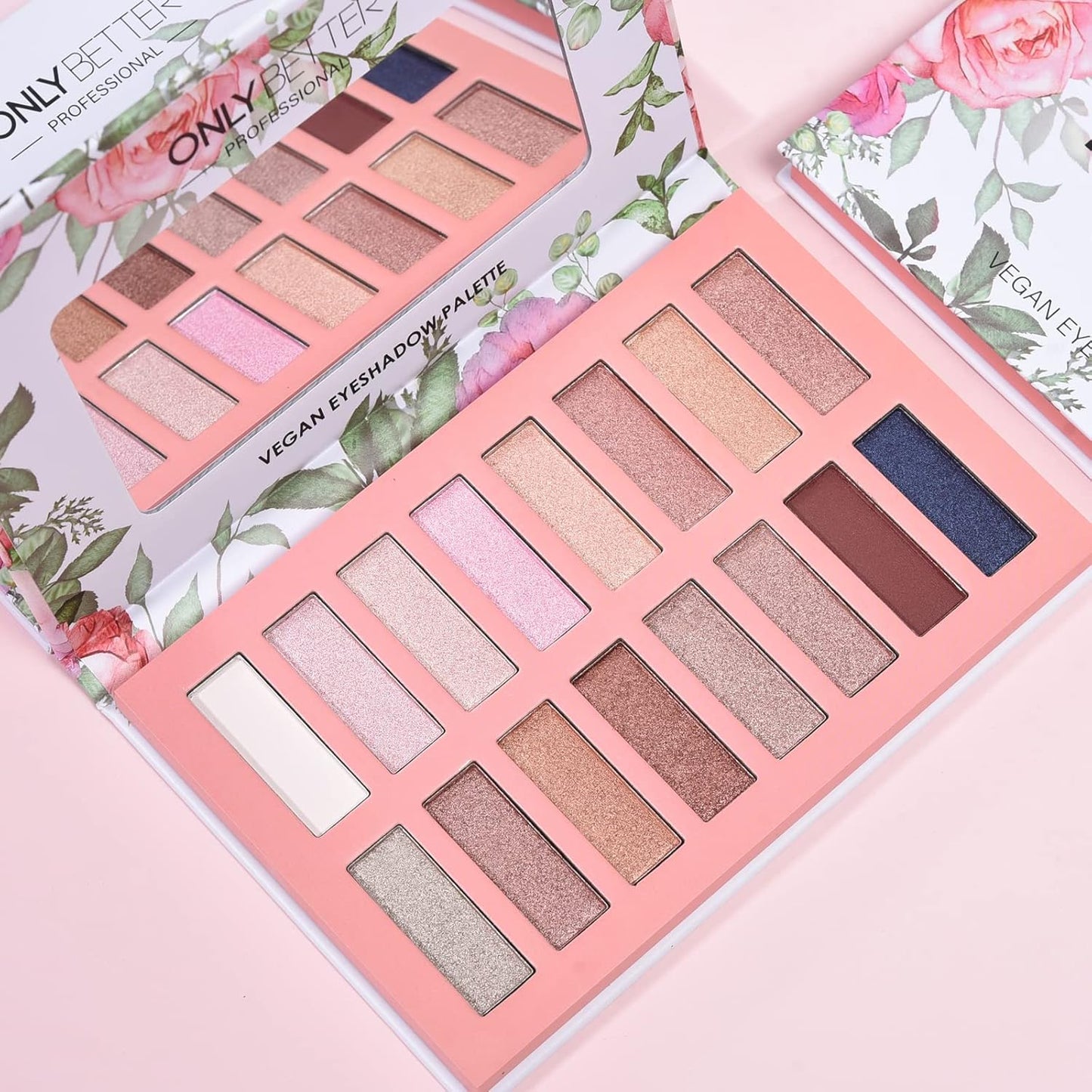 Vegan Nude Eyeshadow Palette - 16 Organic Shades with High Pigment and Long-Lasting Shimmer