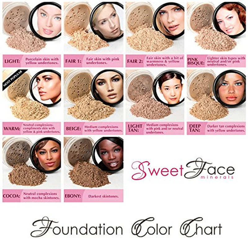 Mineral Makeup Starter Kit with Setting Spray Mist (Beige) - Matte Sheer Foundation Coverage