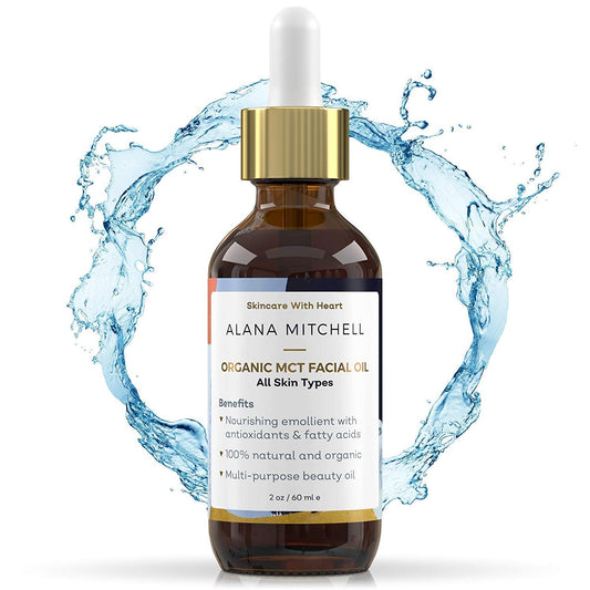 Organic MCT Face Oil – Hydrating Coconut Oil for Wrinkle and Fine Line Prevention – Unisex Moisturizer for Face, Body, and Lips (2 Oz)