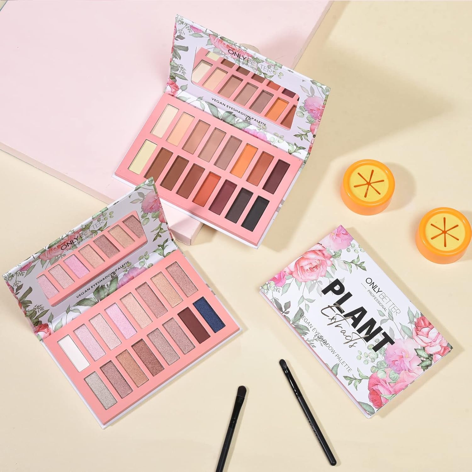 Vegan Nude Eyeshadow Palette - 16 Organic Shades with High Pigment and Long-Lasting Shimmer