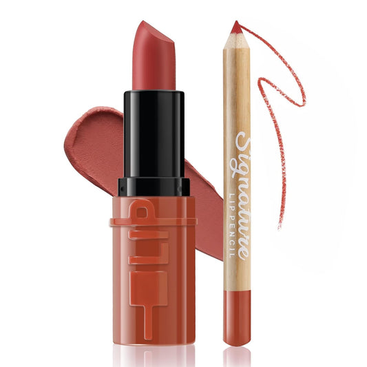 Lip Liner & Lipstick Set, Matte Lipstick and Lip Liner Pencil for Women, Lip Color Sticks Create a Long-Lasting Lip Makeup