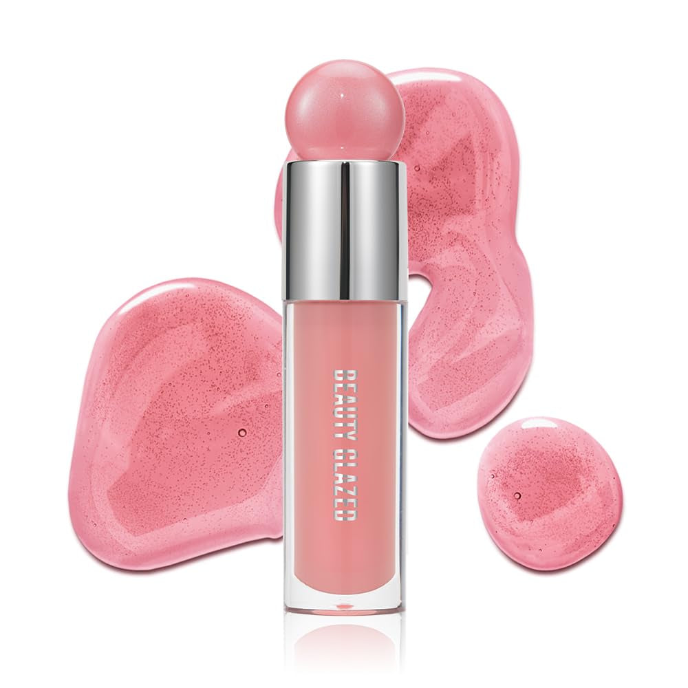 Moisturizing Lip Glow Oil, Hydrating Lip Care Lip Tint, Shiny Lip Glow Vegan Plumping Lip Gloss for Dry Lips (105, Travel Size)