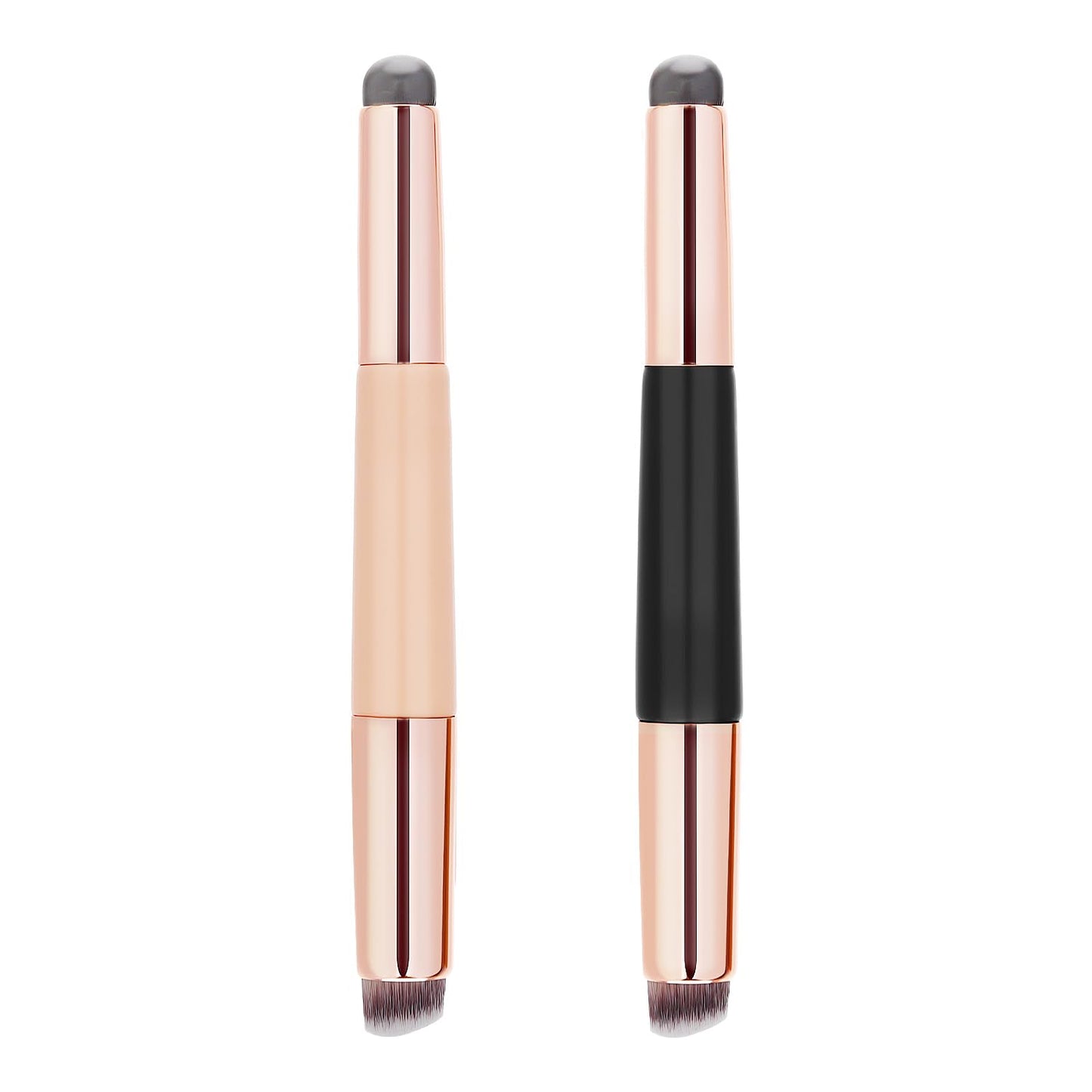 Silicone Double-Ended Lip & Concealer Brush Set - 2-Piece Versatile Applicators for Flawless Lips and Nail Blending