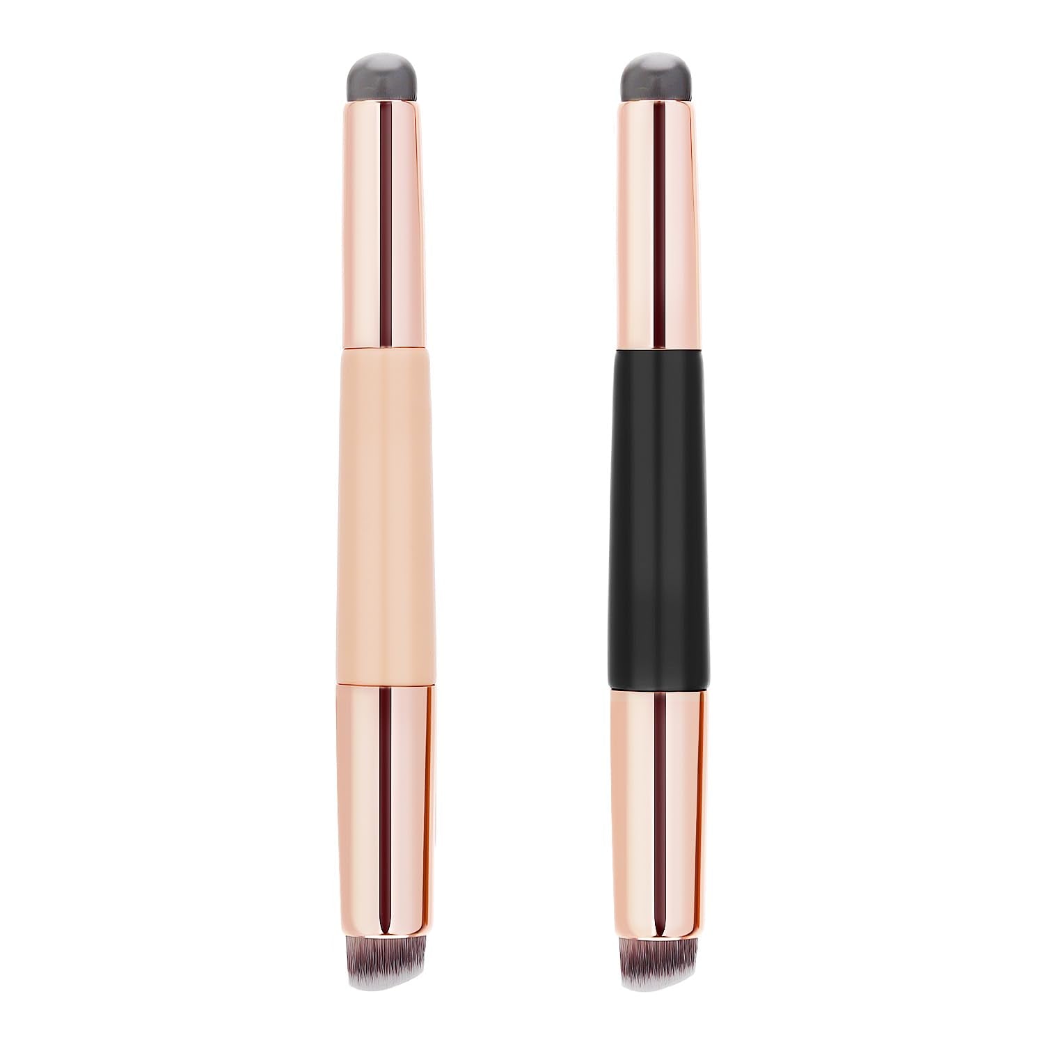 Silicone Double-Ended Lip & Concealer Brush Set - 2-Piece Versatile Applicators for Flawless Lips and Nail Blending
